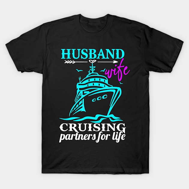 Husband and Wife Cruising Honeymoon Trip Vacation T-Shirt by AlexWu